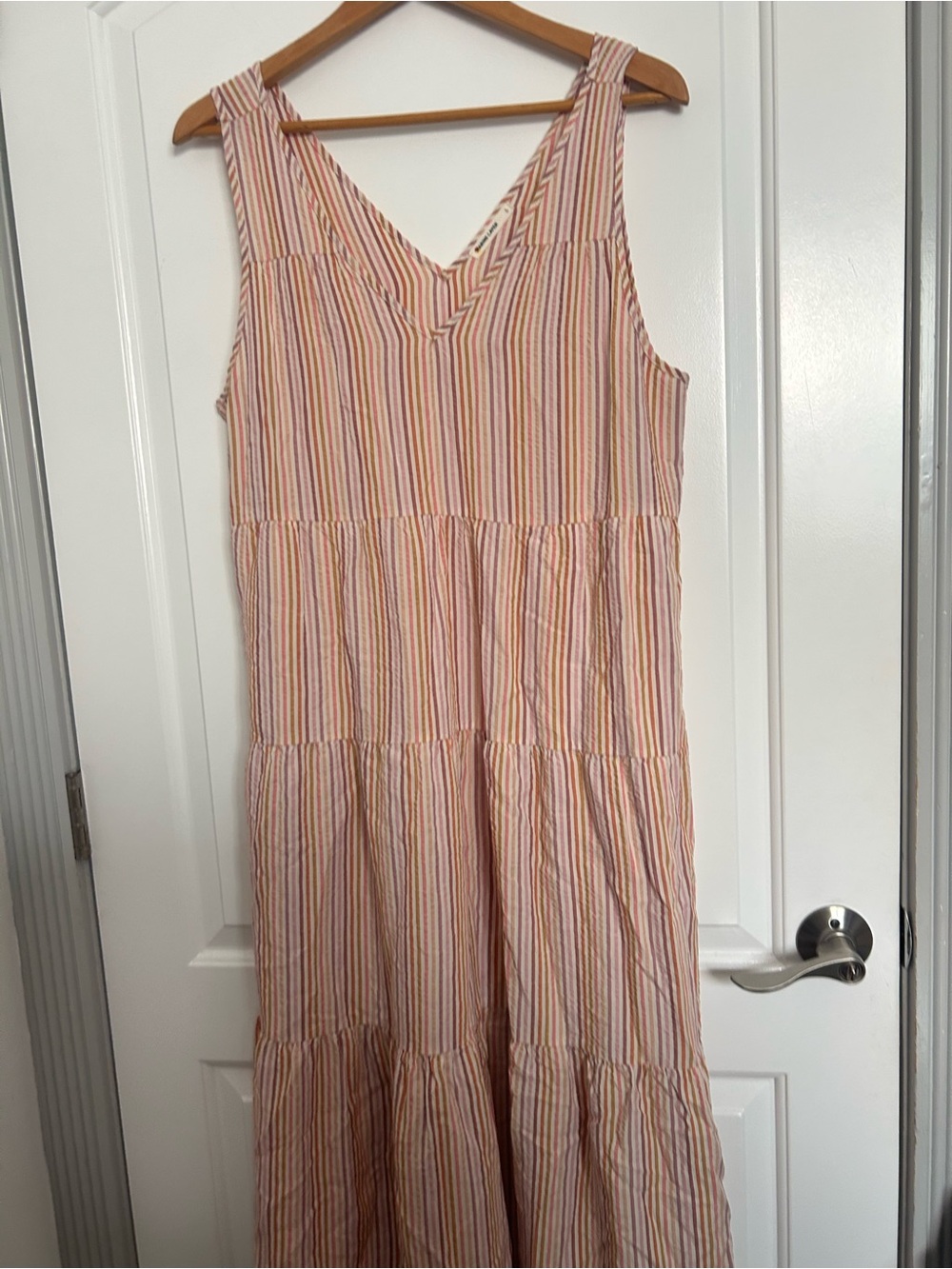 MARINE LAYER Corinne Stripe Sleeveless Maxi Dress Size L Coastal Chic Beach Boho - Picture 11 of 16